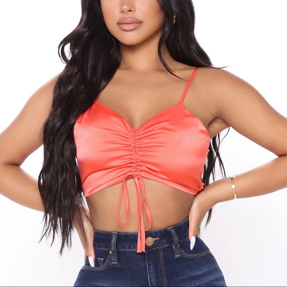 Satin Crop Top Orange